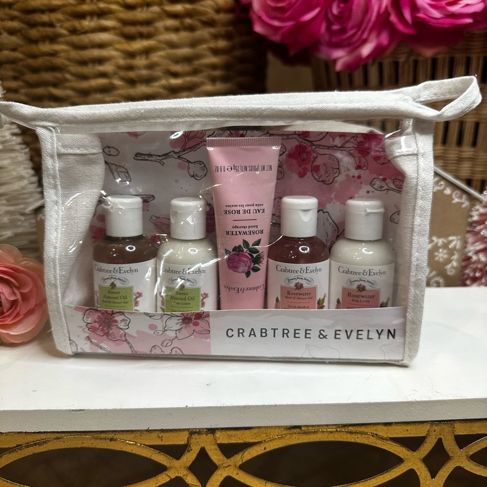 Crabtree Evelyn ROSE WATER SWEET ALMOND OIL lotion shower gel moisturizer gift - Picture 4 of 9